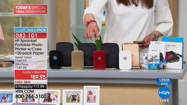 HP Sprocket Portable Photo Printer with Case and 30pack ... смотреть онлайн