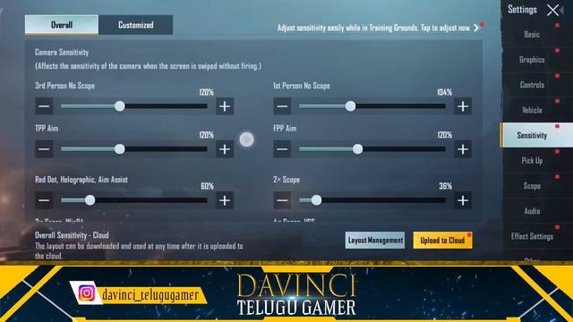 Best Sensitivity Settings For Battlegrounds Mobile India In Telugu | Davinci Telugu Gamer смотреть онлайн