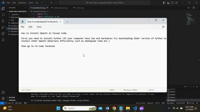How to install OpenCV in Python using Visual Studio Code Terminal (Windows 11 ) - 2024 Easy Fast wa смотреть онлайн