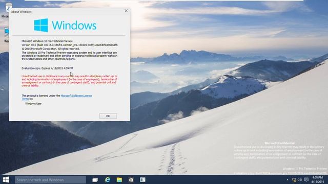 Windows 10 Build 10014 (Technical Preview) License Expired смотреть онлайн