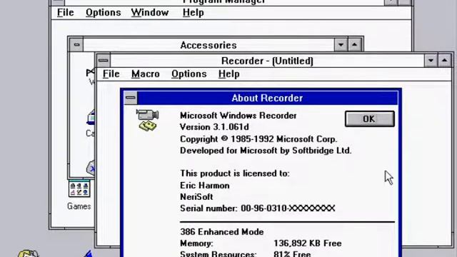 Microsoft Janus (Windows 3.1 Beta 2) Build 61d on Virtual PC смотреть онлайн