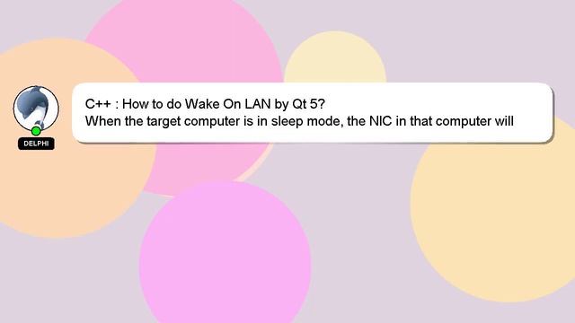 C++ : How to do Wake On LAN by Qt 5? смотреть онлайн