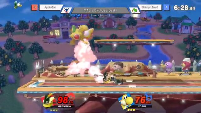 MAC's Birthday Bash! Losers Round 5 - Apolotion (Greninja) vs Skinny Lizard (Yoshi) - SSBU смотреть онлайн