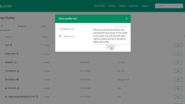 Передача права владения профилем в GoLogin смотреть онлайн
