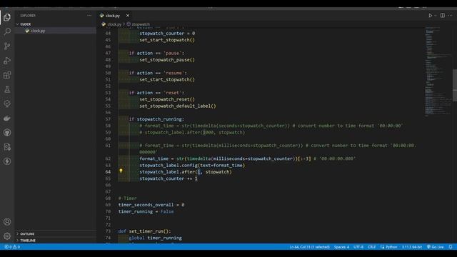 Пишем часы, секундомер и таймер на Python & Tkinter смотреть онлайн