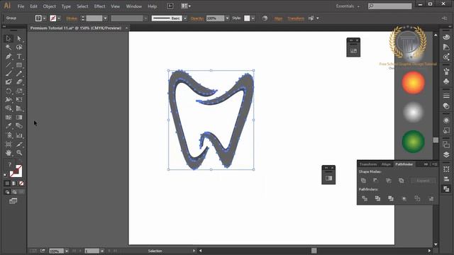 Adobe Illustrator Tutorial - How to design a Dental Care Logo смотреть онлайн