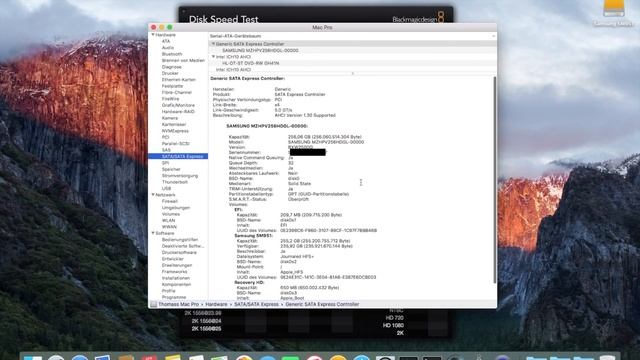 Samsung SM951 m.2 PCIe SSD Benchmark Blackmagic on Mac Pro 4.1 OS X El Capitan смотреть онлайн