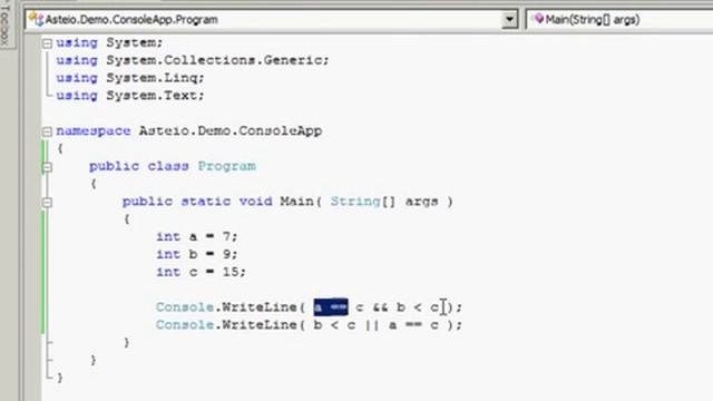 Relational operators - www.csharpclasses.com смотреть онлайн