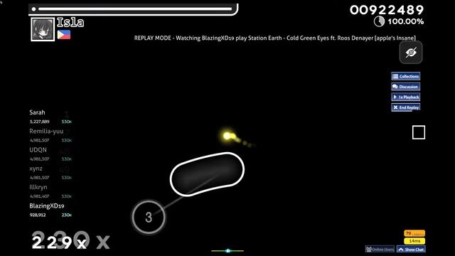 [osu!] Station Earth - Cold Green Eyes ft. Roos Denayer [apple's Insane] HD SS FC смотреть онлайн