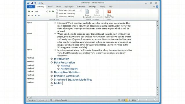 Word 2010 Windows Outlining смотреть онлайн