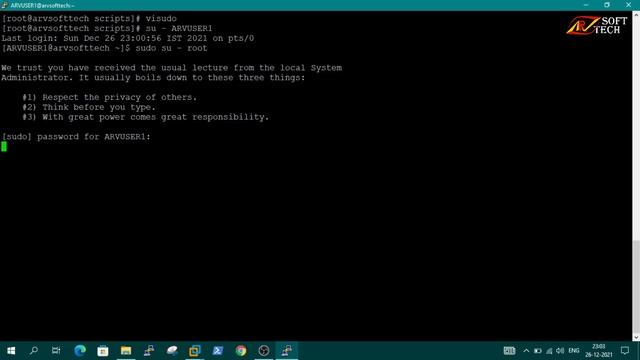 How to give Sudo Permission to a user | Linux Tutorial | ARV SoftTech смотреть онлайн