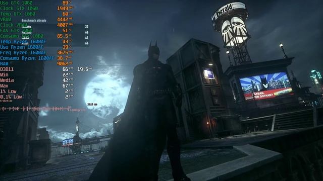 GTX 1060 - Batman Arkham Knight Benchmark - 2022 - Physx test смотреть онлайн