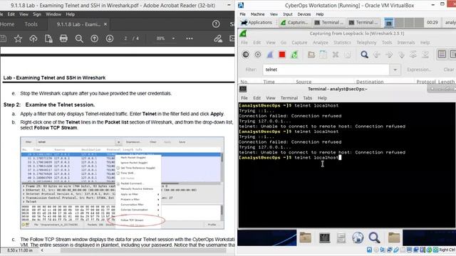 9.1.1.8 Lab - Examining Telnet and SSH in Wireshark смотреть онлайн