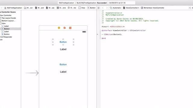 The Complete Objective-C Guide for IOS 8 and Xcode 6 : Creating Actions and Outlets смотреть онлайн