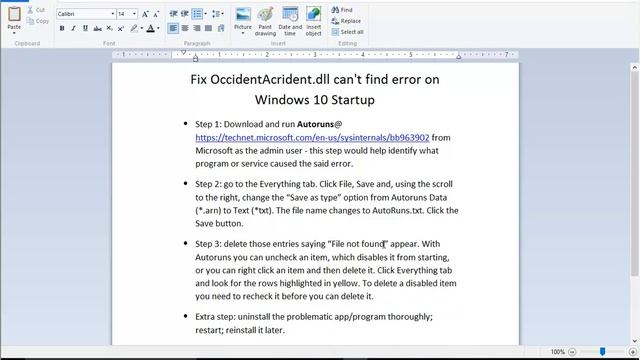 Fix OccidentAcrident.dll can't find error on Windows 10 Startup смотреть онлайн