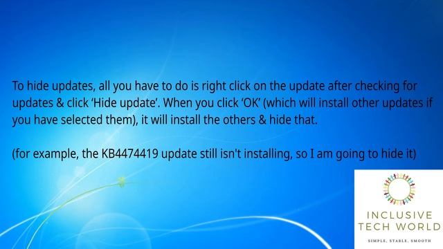 How to Uninstall, Hide & Unhide Windows Updates in Windows Vista, 7, 8 & 8 1 | InclusiveTechWorld смотреть онлайн