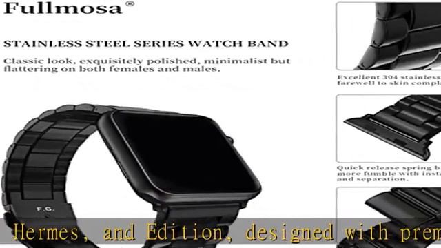 Fullmosa Compatible Apple Watch Band 42mm 44mm 45mm 49mm 38mm 40mm 41mm, Stainless Steel IWatch Ban