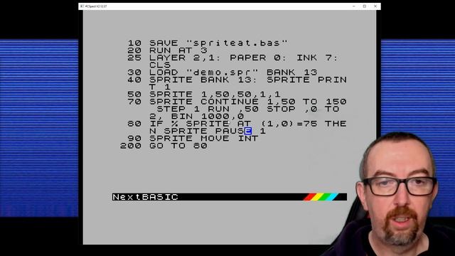 ZX Spectrum Next Basic - Sprite at, Sprite pause and relative sprites смотреть онлайн