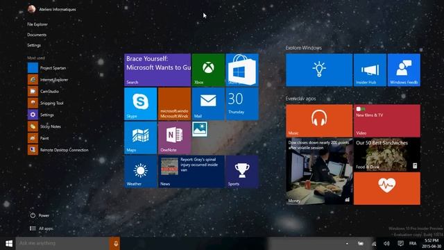 Windows 8.1 Look and Review of the Windows 10 pro Insider preview build 10074 april 30th 2015 смотреть онлайн