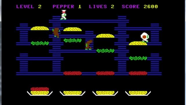 BurgerTime - Commodore 64 - emulador MESSUI64 v0.180 - testeado Windows 7 x64 смотреть онлайн
