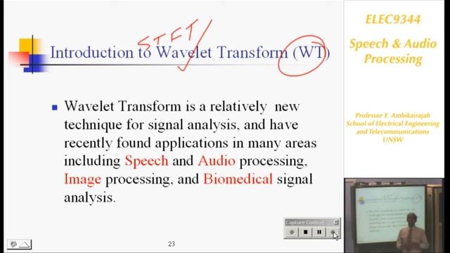 Speech and Audio Processing 5: Time-Frequency Analysis - Professor E. Ambikairajah смотреть онлайн