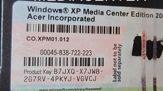Official Licence Windows XP Media Center edition смотреть онлайн