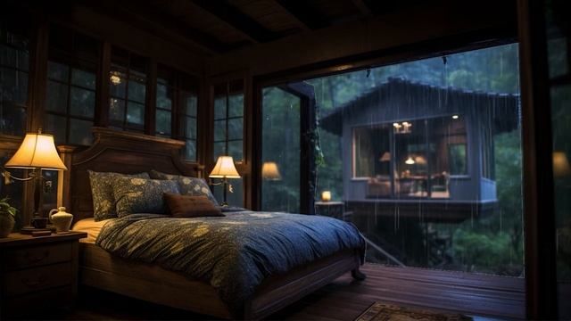 Open the window and Lie down in bed - Let the sound of rain wash away your stress смотреть онлайн