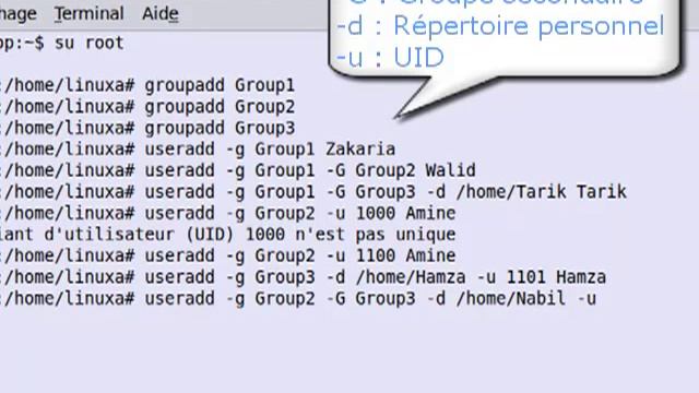 Exercice N°3: les commandes [ GroupAdd --useradd- usermod -GroupDel ] смотреть онлайн