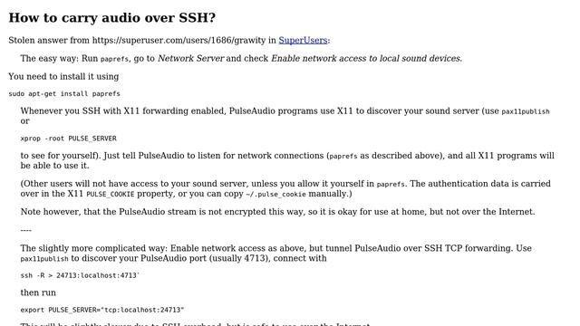 Ubuntu: How to carry audio over SSH? смотреть онлайн