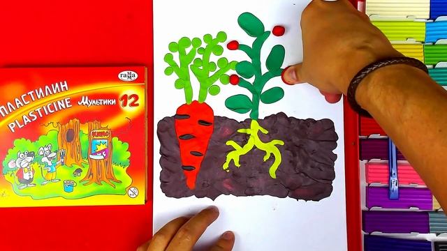 Лепим ПЛАСТИЛИН - Что на грядке - урок видео лепка для малышей смотреть онлайн
