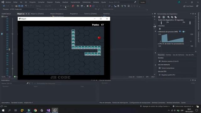 Juego de la serpiente (SNAKE) WINDOWS Forms c# / CSARP смотреть онлайн