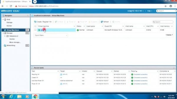 How to create VM on Esxi 6.7 and install windows-10 on VM