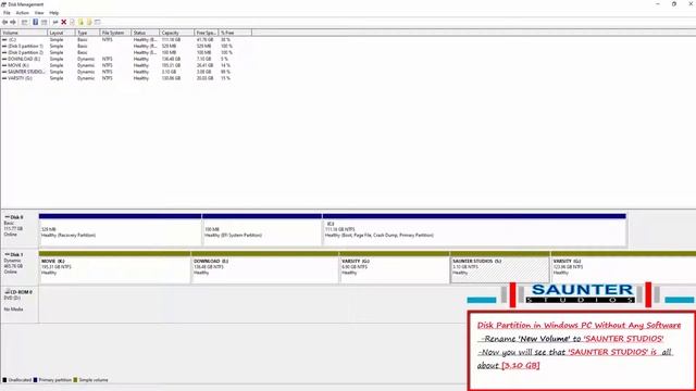 Disk Partition in Windows PC without any software смотреть онлайн