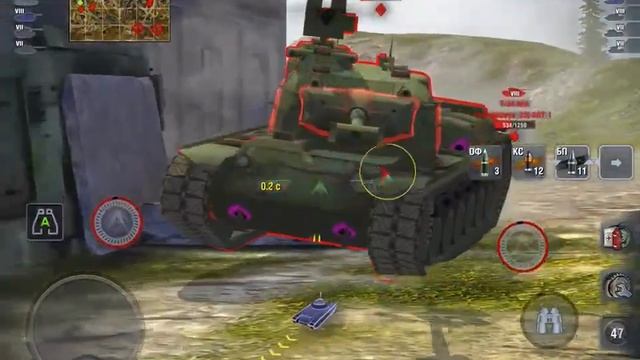 Wot Blitz.Gameplay.Взвод ( ИС-6 + ИС-3 Защитник) Видео 2. смотреть онлайн