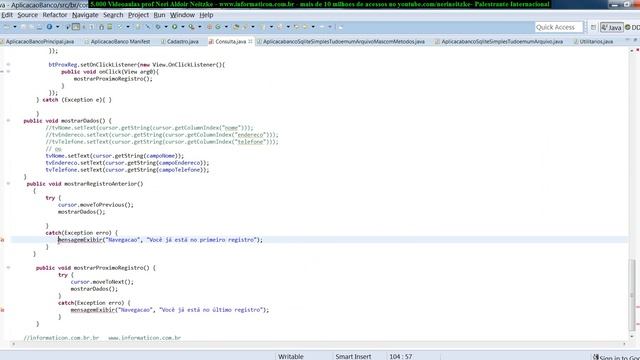 aula 5027 android4 SQLite banco de dados finalizando Cadastro e Consulta Activitys смотреть онлайн