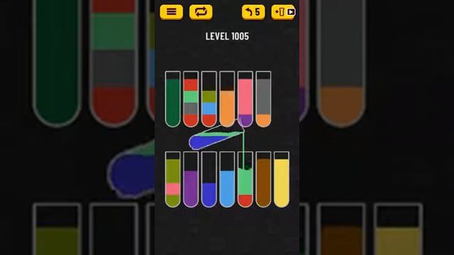 Water Sort Puzzle Level 1005 Walkthrough [38 Moves!]