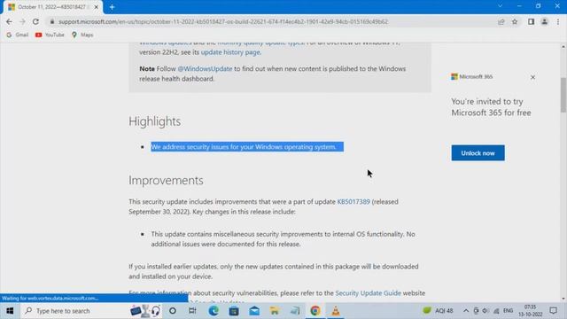 [KB5018427] PATCH RELEASED FOR WINDOWS 11 22H2 || 2022-10 CUMULATIVE UPDATE || смотреть онлайн