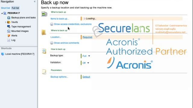Acronis 11.5 Advanced Server Linux creación de imagen de respaldo Fedora 17 смотреть онлайн