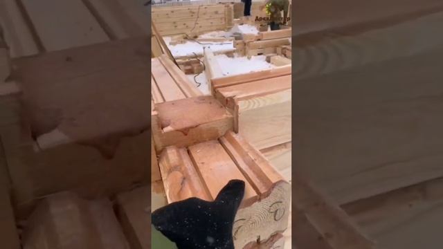 Идёт сборка дома из сухого профилированного бруса 140 кв.м. смотреть онлайн