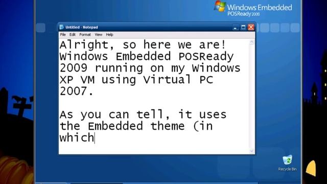 Running Windows Embedded POSReady 2009 inside Windows XP (Virtual PC 2007) смотреть онлайн