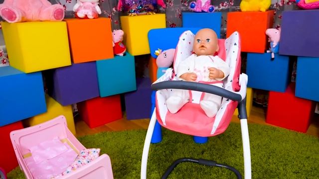 Baby Annabell doll & cooking toy food for baby doll & baby doll feeding time. смотреть онлайн