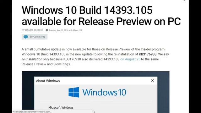 How To Create Windows 10 build 14393 103 is live Preview on Mobile and PC Changelog смотреть онлайн