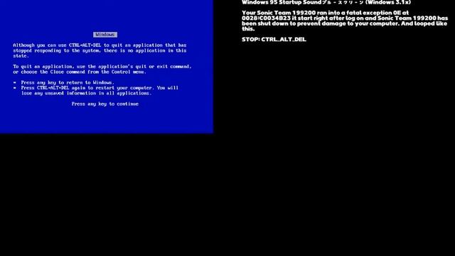 Windows 95 Startup Soundブルースクリーン (Windows 3.1x) (Old v2022.10.27) смотреть онлайн