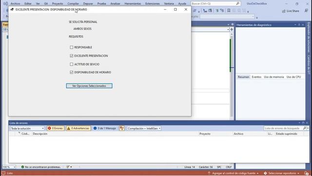 8 9 y 10 Ejemplo Windows form Manejo de CheckBox смотреть онлайн