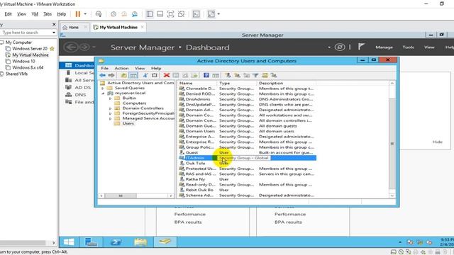 Creating User, Computer, Group, and OU (Organizational Unit) on VMware in Windows Server 2012 R смотреть онлайн