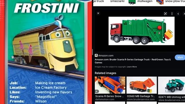 Chuggington #9 FROSTINI Ice Cream BRUDER SCania GREEN RED GRABAGE TRUCK AMAZON смотреть онлайн