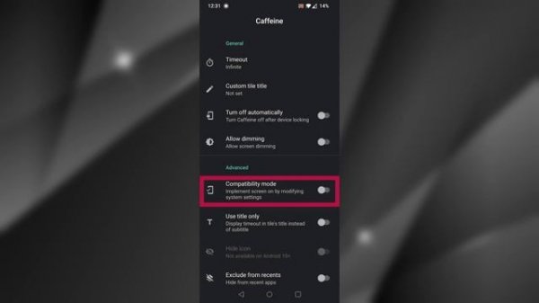 Prevent screen timeout on Android