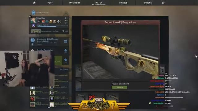 Выпал!!! SOUVENIR AWP DRAGON LORE FACTORY NEW!!!!! реакция смотреть онлайн