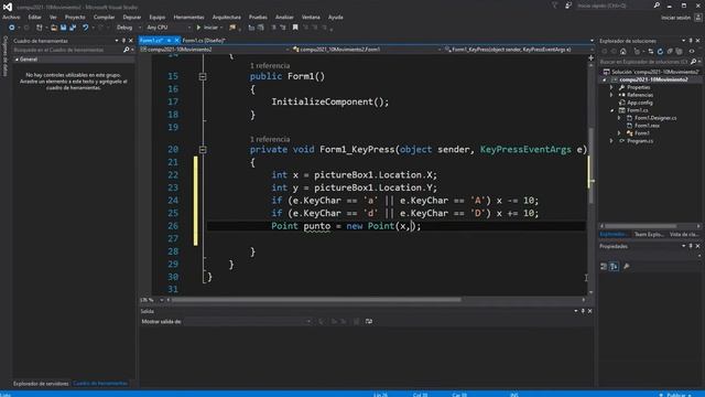 Movimiento de PictureBox de izquierda derecha en C# смотреть онлайн